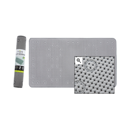 Grey  36"x17" Foam Bathtub Mat w/ 58 Suction Cups