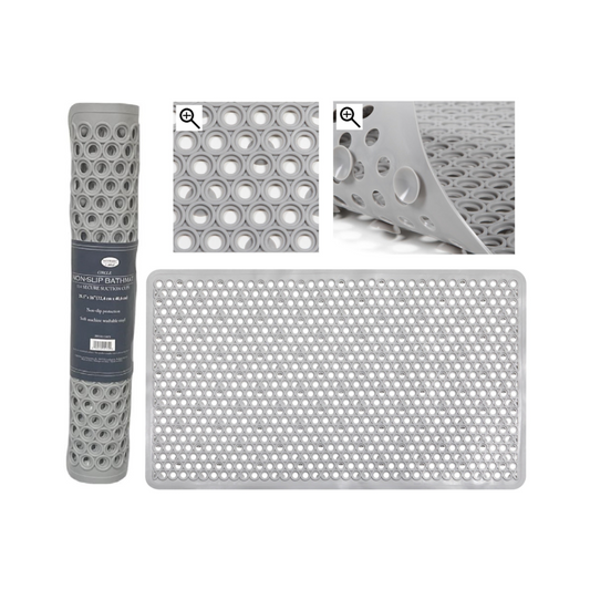 Grey  Circle Bathtub Mat 28.5" x 16"
