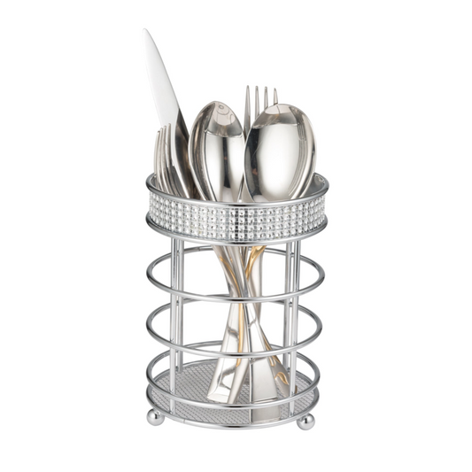 Kitchen Sense Chrome Modern Countertop Round Utensil Holder