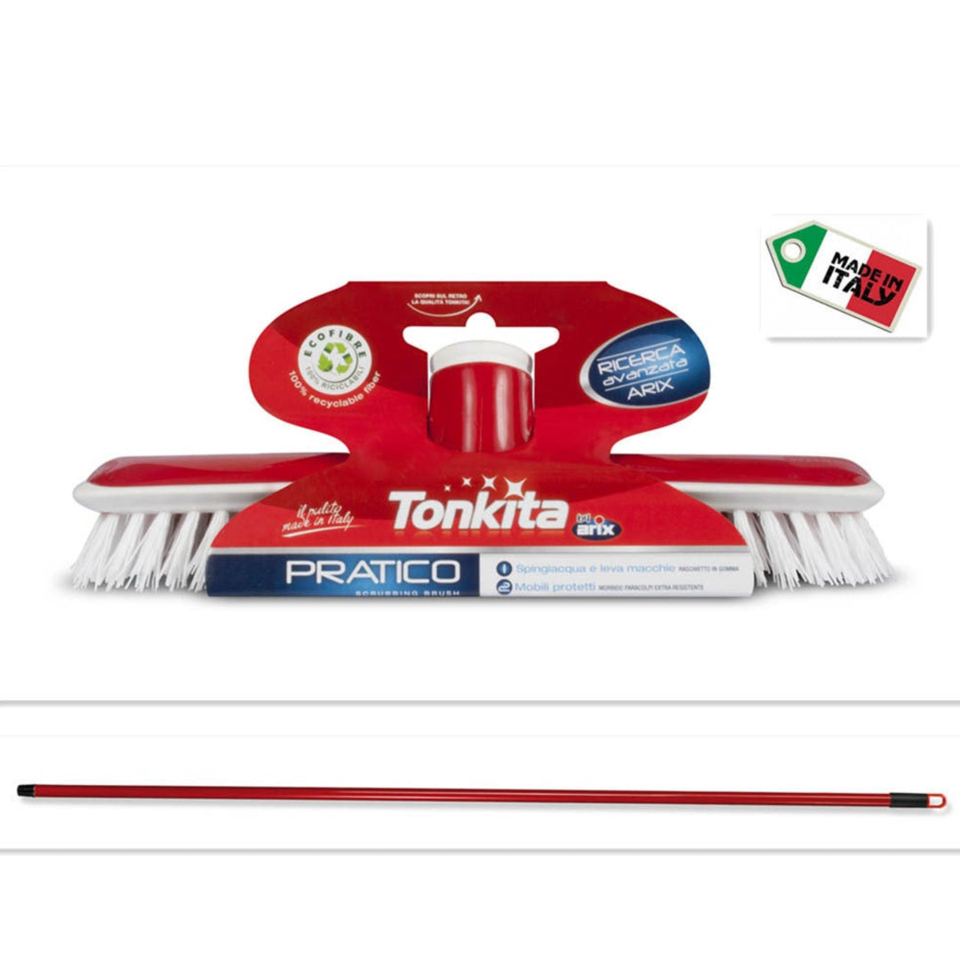 TONKITA Push Broom with long red handle