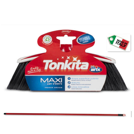 TONKITA Maxi indoor broom with 52" ( 130cm) L red handles
