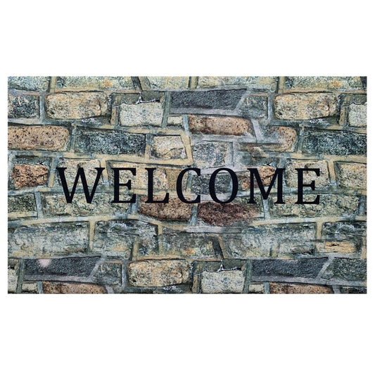 Welcome Outdoor Rubber Entrance Mat 18x30 - Welcome Stone