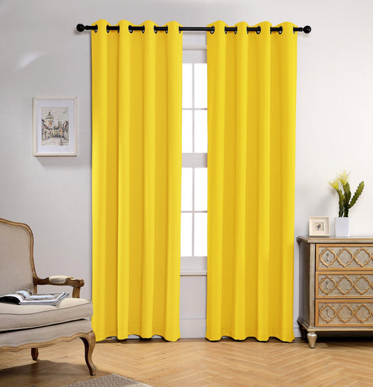 JEANNIE YELLOW BLACKOUT GROMMET PANEL 54"X84"