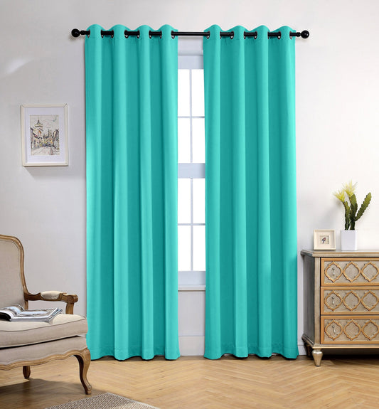 JEANNIE TURQUOISE BLACKOUT GROMMET PANEL 54"X84"