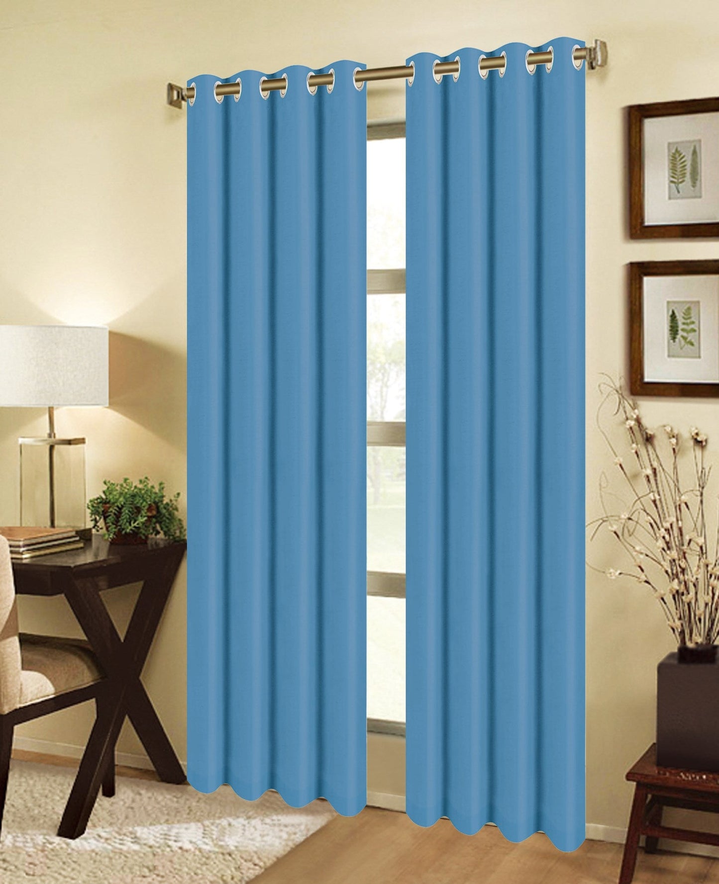 JEANNIE BLUE BLACKOUT GROMMET PANEL 54"X95"