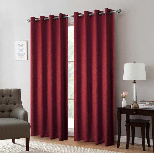 ISLA BURGUNDY BLACKOUT GROMMET PANEL 54X84"