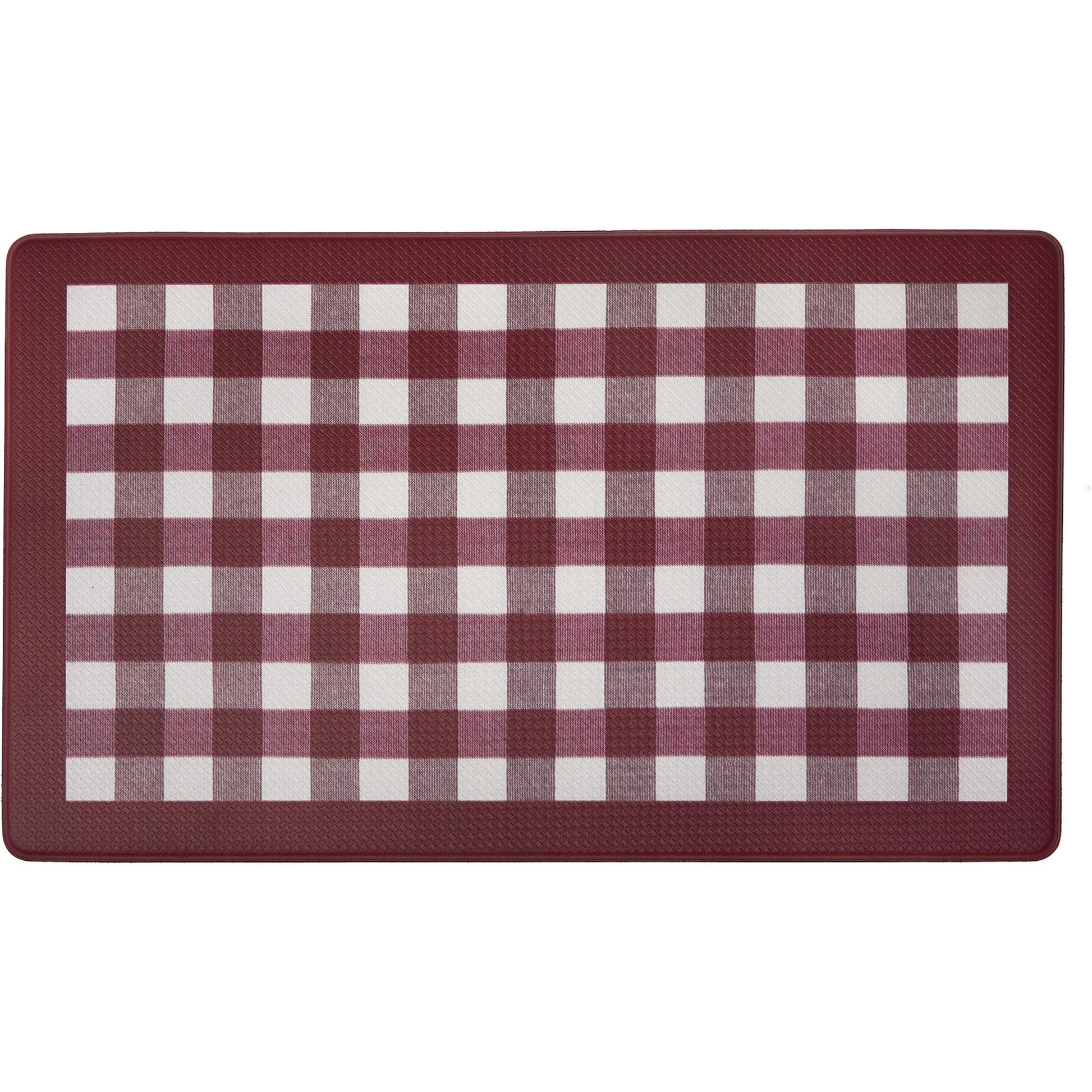 Anti Fatigue Mat 18x30 - Buffalo Check Burgundy