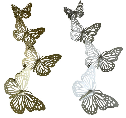 Gold & Silver Metal Accent - Connecting Butterflies