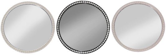 20" PEARL INLAY MIRROR IN EBONY, IVORY, & BLUSH