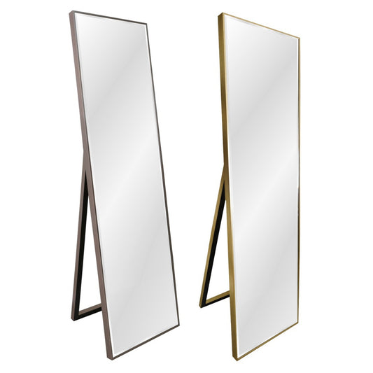 FRAMED STAND MIRROR IN DARK SILVER & GOLD - SIZE: 18" x 64"