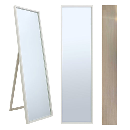 FRAMED STAND MIRROR IN CREAM - SIZE: 18" x 64"