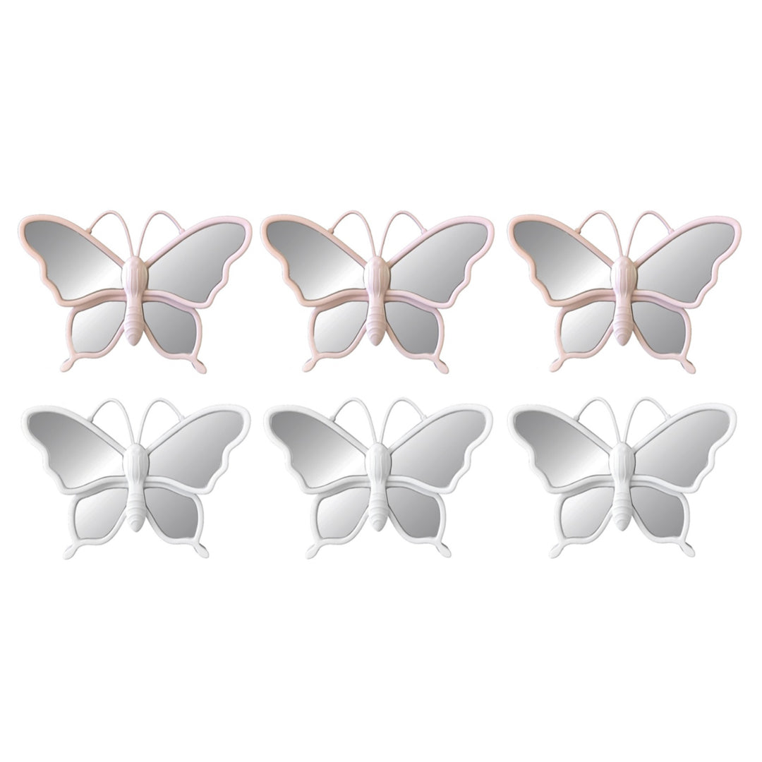 3PC BUTTERFLY MIRROR SET IN LIGHT COLOR ASST - 3 - 10" Mirrors