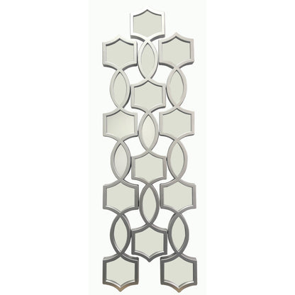 3PC GEOMETRIC MOSAIC PATTERN MIRROR SET IN SILVER, CHAMPAGNE, & BLACK - SIZE: 3 - 35" x 5" Panels
