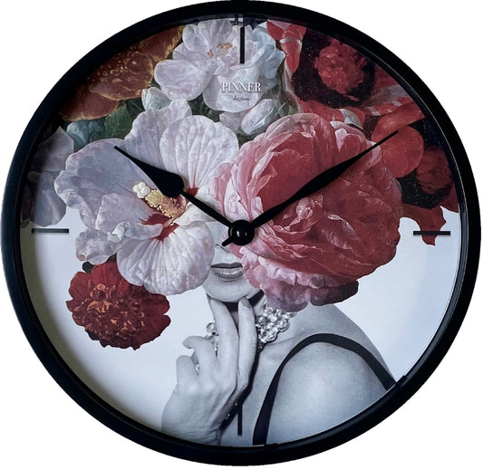 12" FLORAL FIGURES CLOCKS