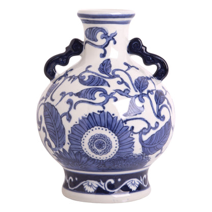 8"H DARK BLUE AND WHITE VASE