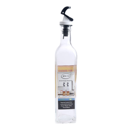18oz/550ml Glass Oil Bottle with Plastic Lid