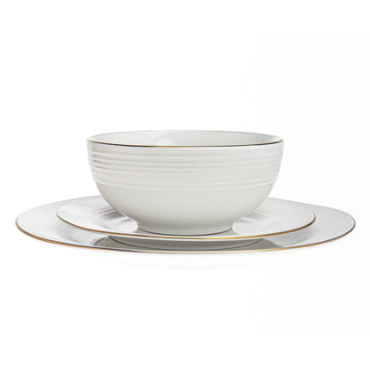 Saba Porcelain Gold Rim 18 Piece Dinnerware Set, Service For 6 — 100% Exclusive