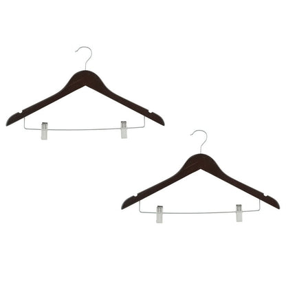 Simplify 2-Pack Mahogany Wood Suit Hangers, Brown