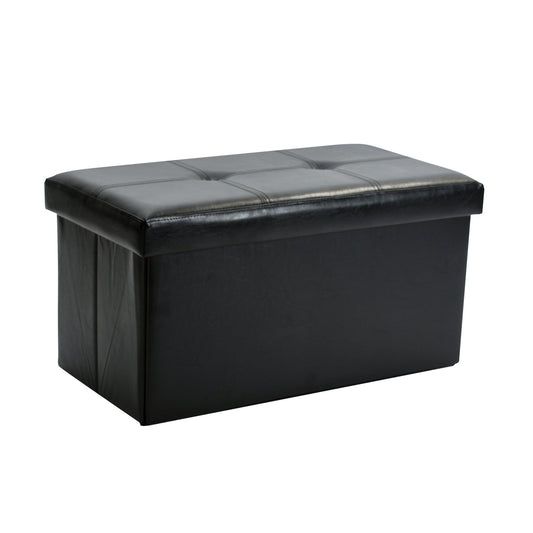 Simplify Faux Leather Folding Storage Ottoman