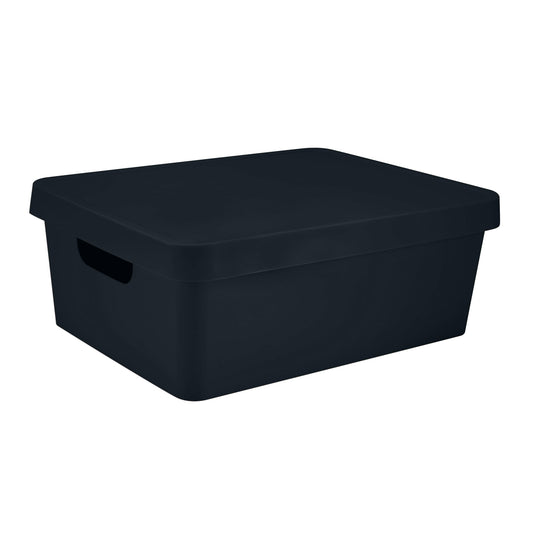 Simplify Medium Vinto Storage Box with Lid in Black