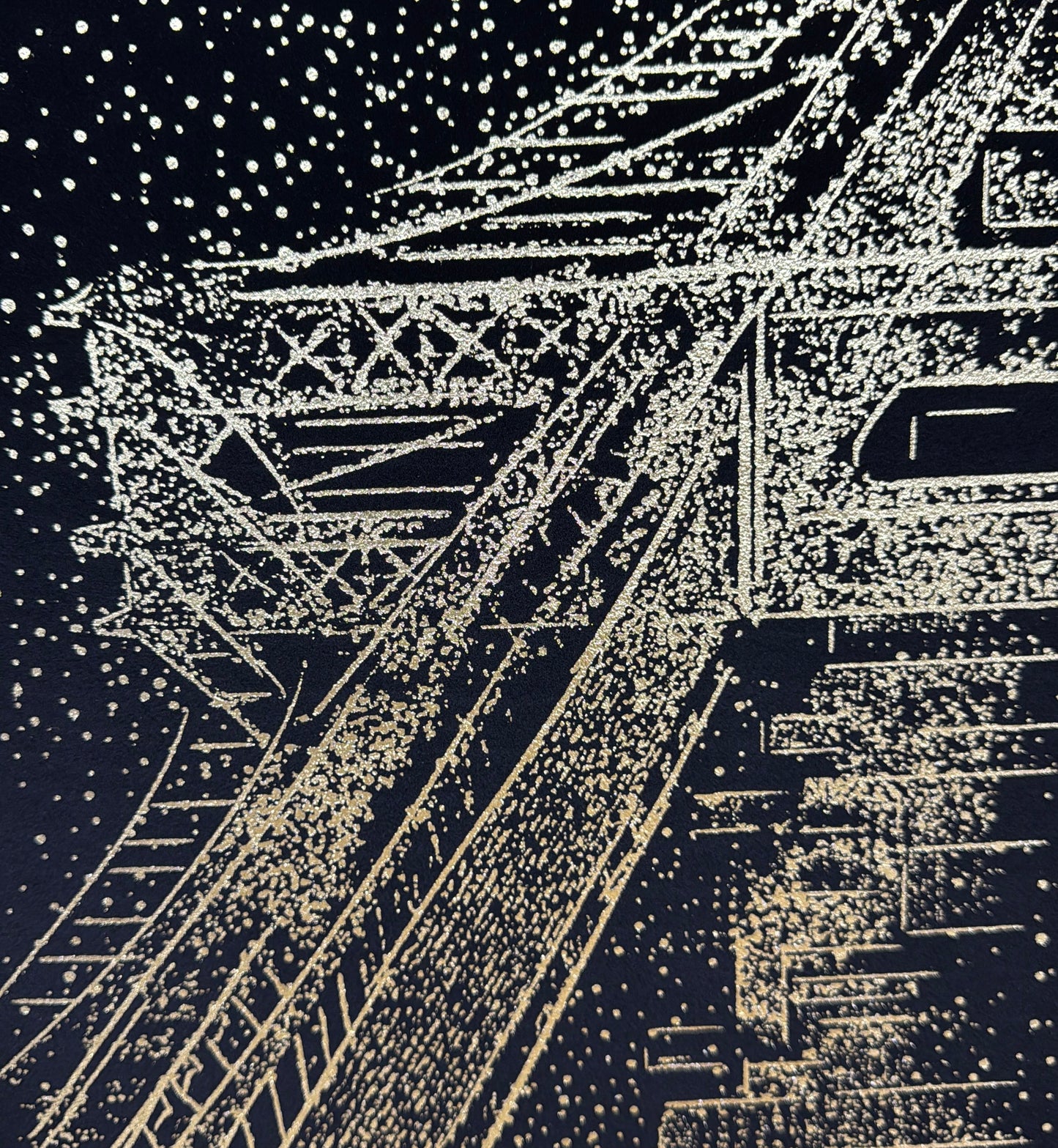 Framed velvet w/ gold foil