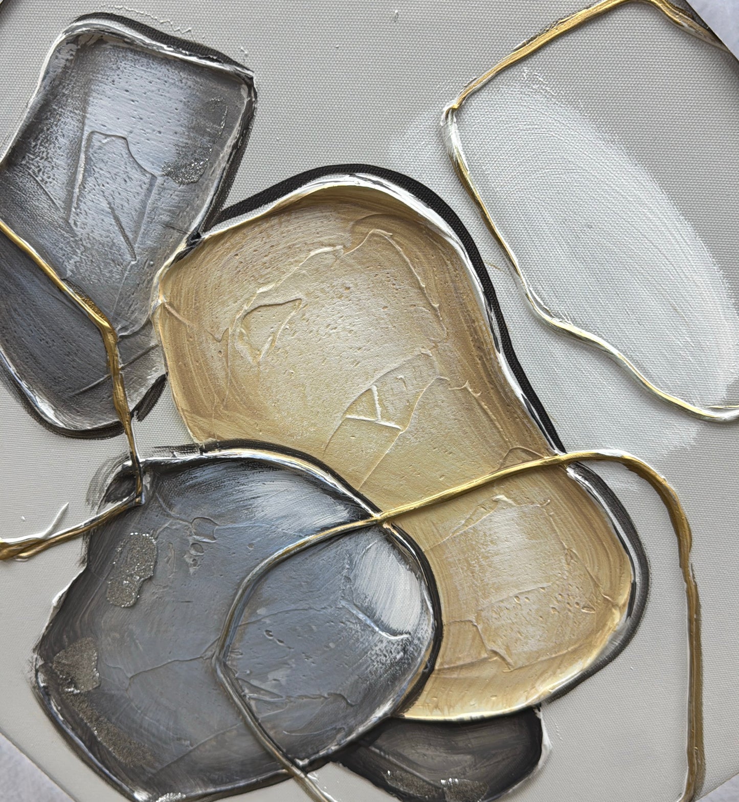 Square Wall Art | 16" x 16" | Oil Canvas - Stone Stacking