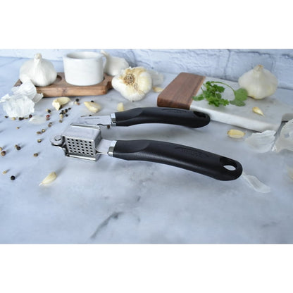 Imusa Manual Aluminum Chef Garlic Press with Black Handle