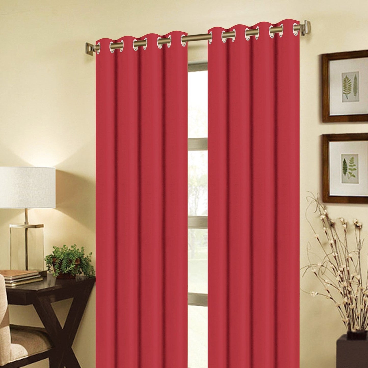 JEANNIE RED BLACKOUT GROMMET PANEL 54"X95"