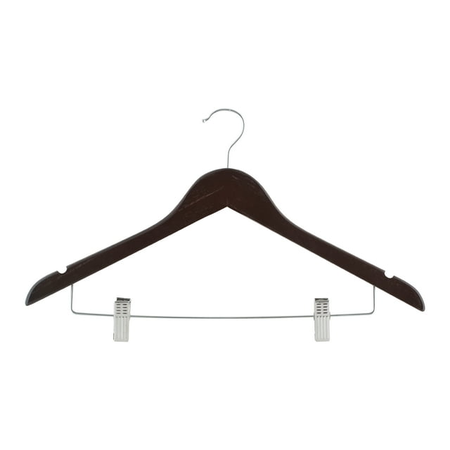 Simplify 2-Pack Mahogany Wood Suit Hangers, Brown