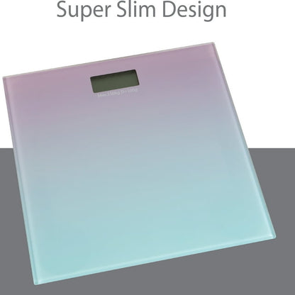 Bath Bliss Ombre Glass Digital Bathroom Scale - Battery Powered with 330 lb Capacity