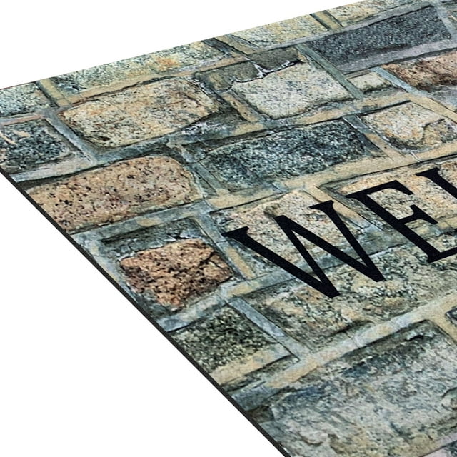 Welcome Outdoor Rubber Entrance Mat 18x30 - Welcome Stone