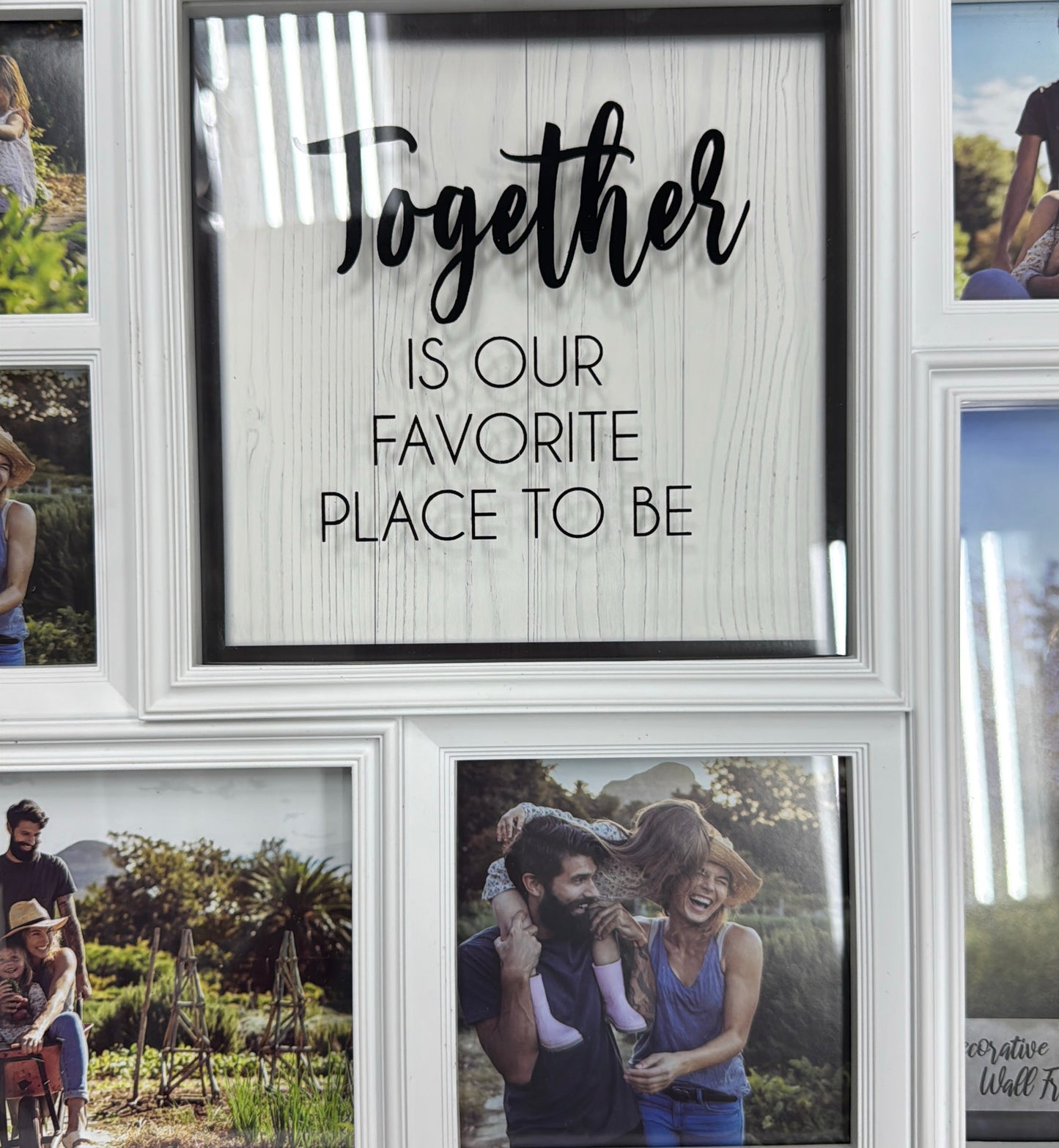 Decorative photo collage, holds 6 photos