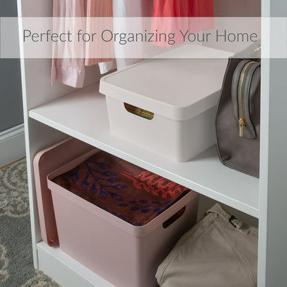 Simplify Medium Vinto Storage Box with Lid in Ivory