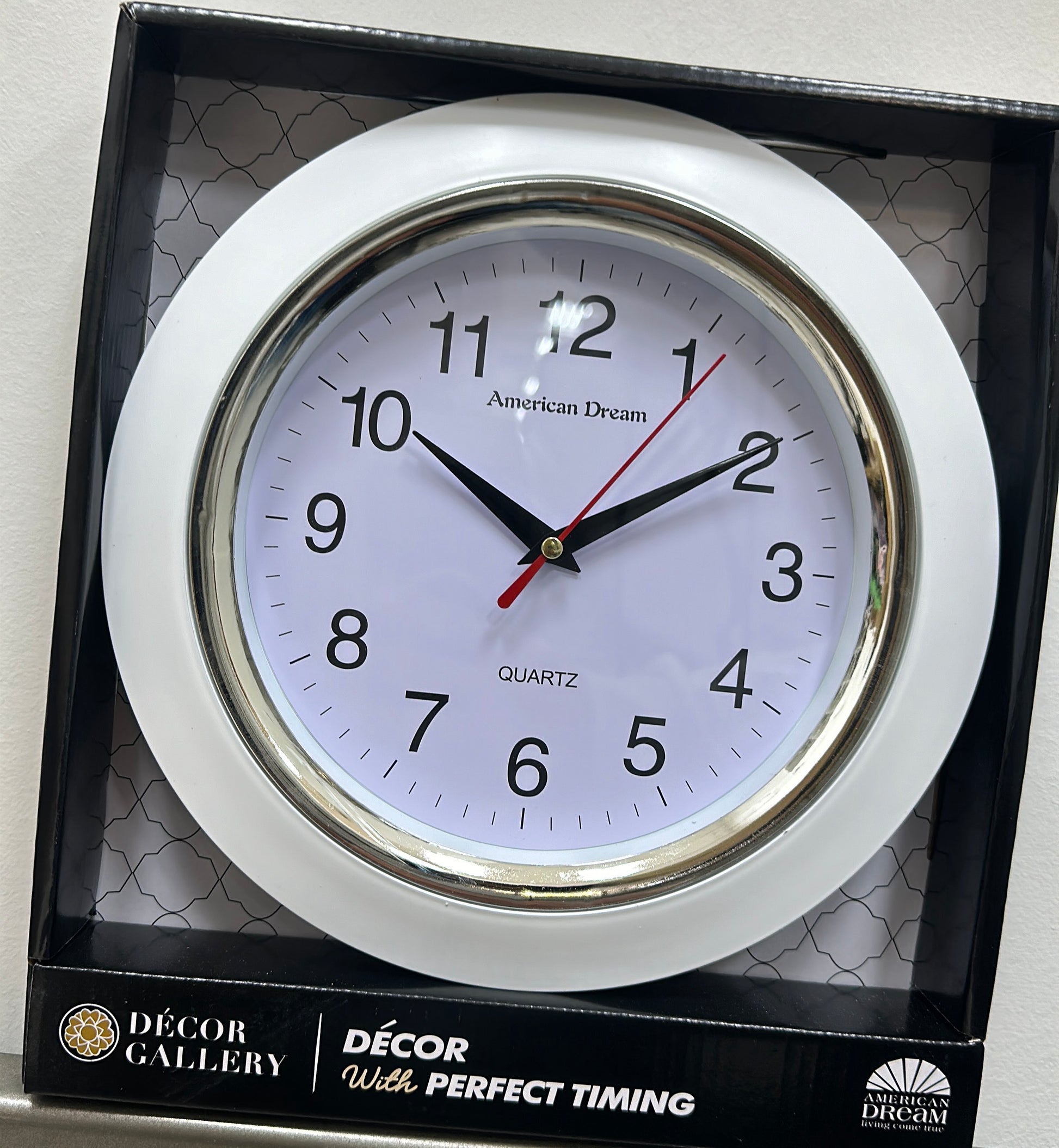 10? NoTicking Wall Clock, Assorted Colors