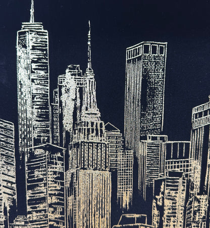 Framed velvet w/ gold foil