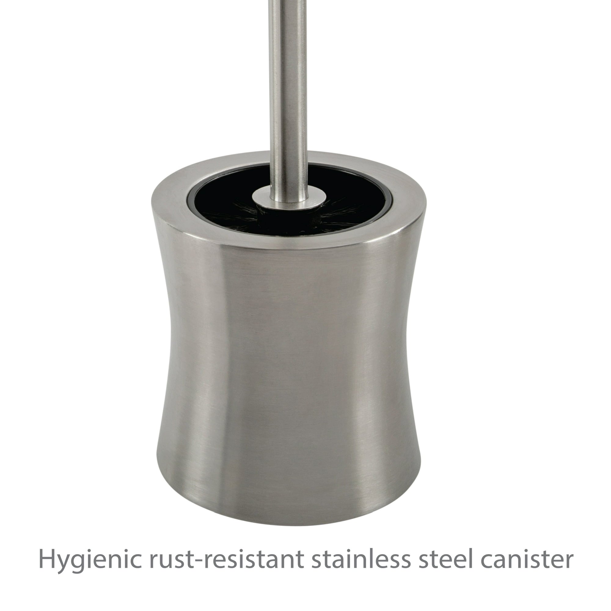 Bath Bliss Hour Glass Shaped Stainless Steel Toilet Brush and Holder - Thumbnail 5