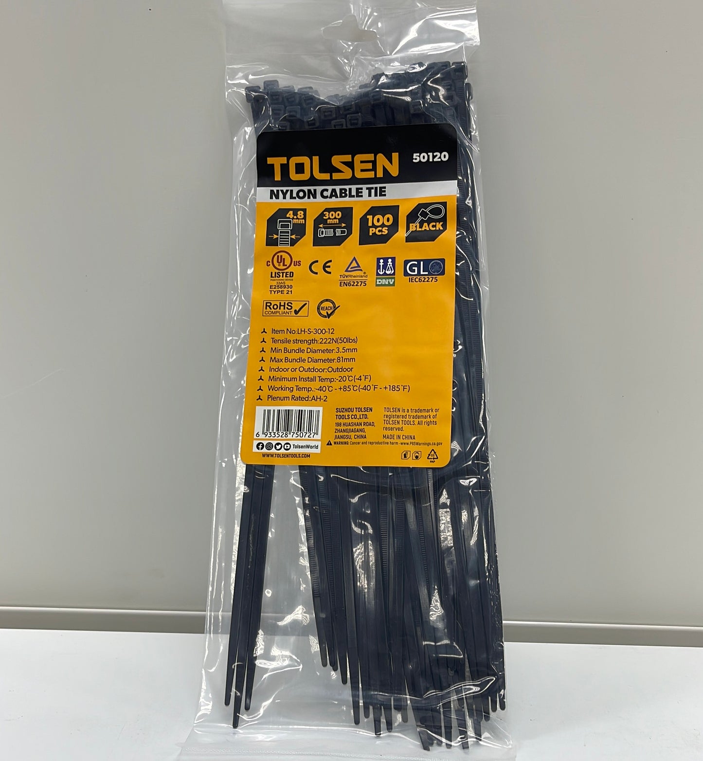 Nylon Cable Tie 300mm — 100pc