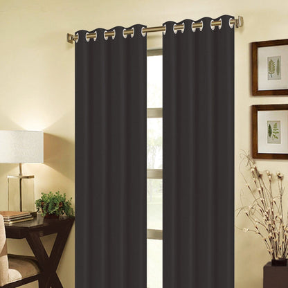 Jeannie Black Blackout Grommet Panel - 54"x63" Window Treatment for Superior Light Control and Privacy
