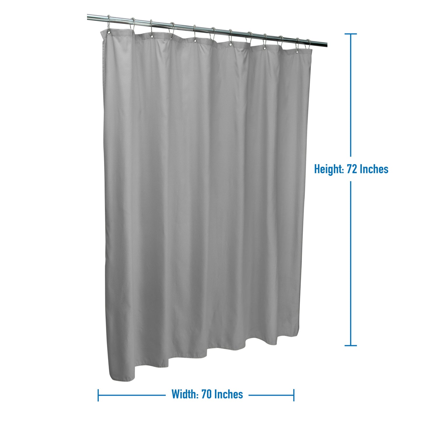 Bath Bliss Microfiber Soft Touch Diamond Design Shower Curtain Liner - Silver