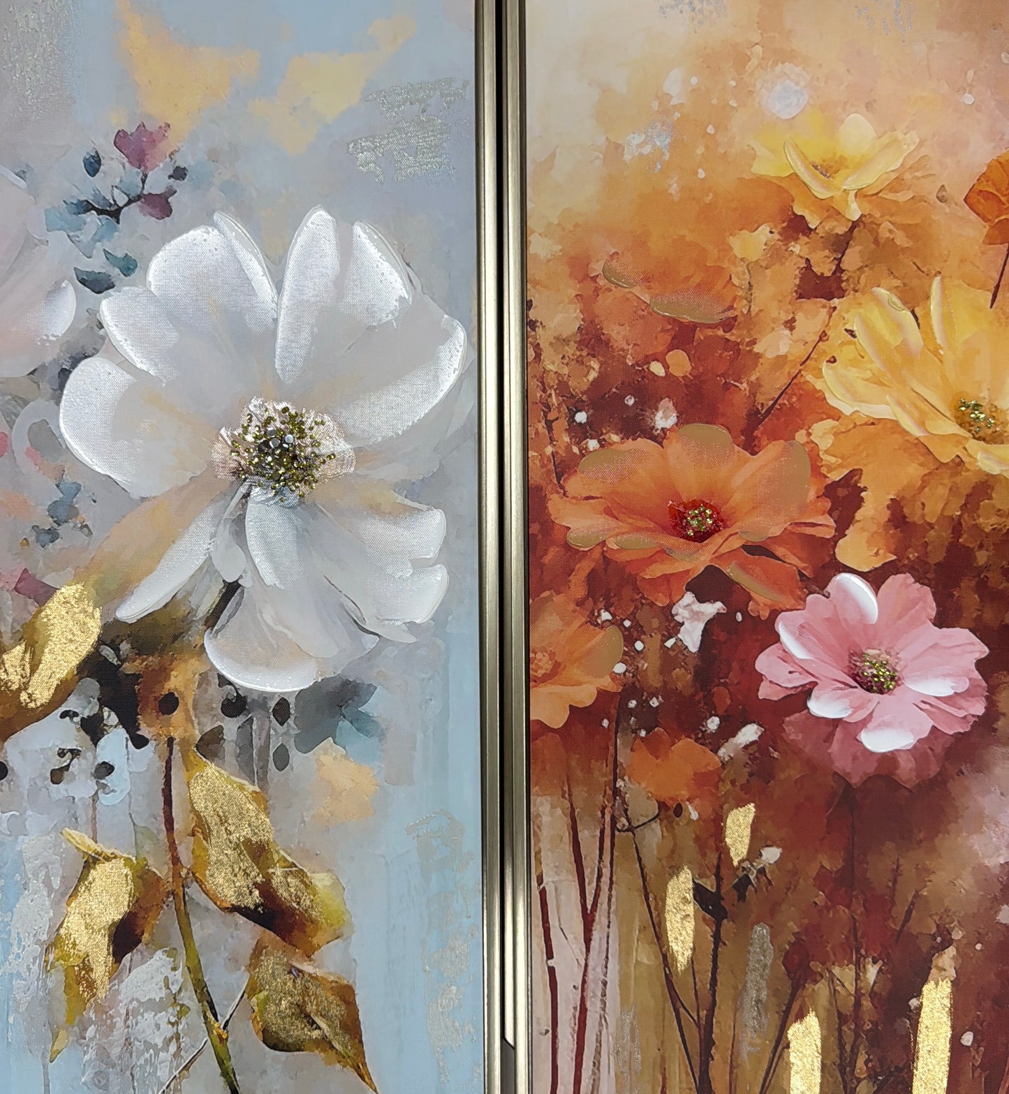 Framed hand painted canvas