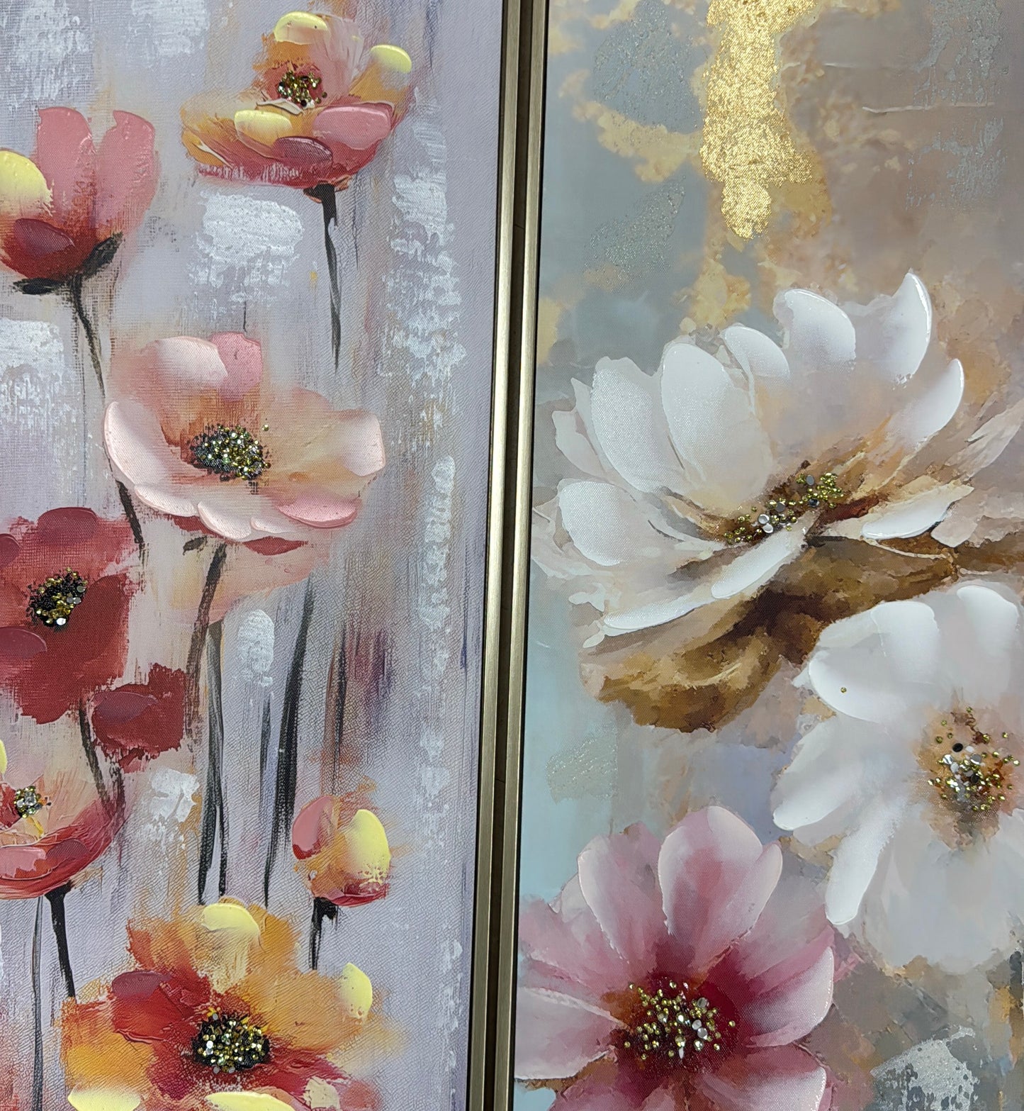 Framed hand painted canvas