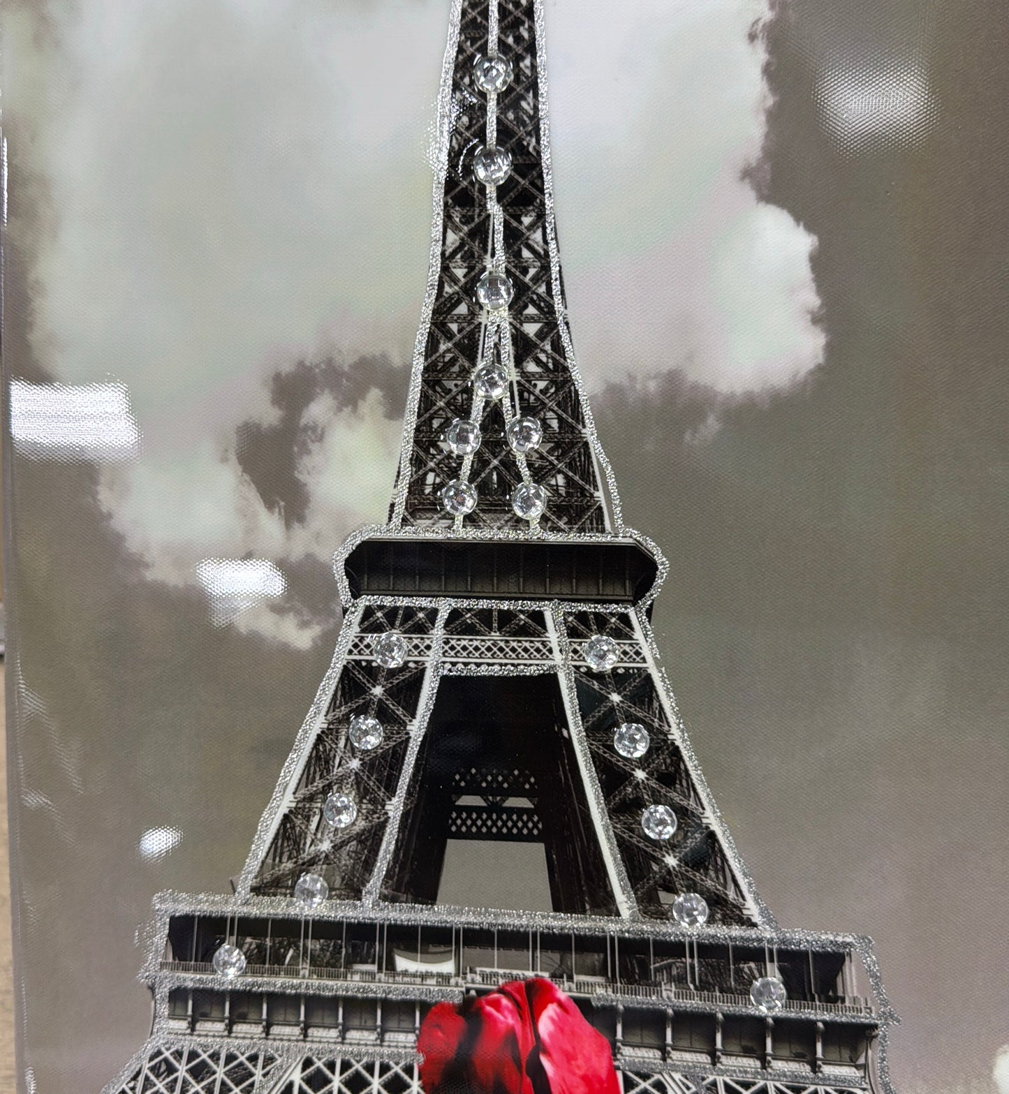 LANDMARKS WITH JEWELS & FOIL LACQUERED CANVAS - SIZE: 12" x 24"