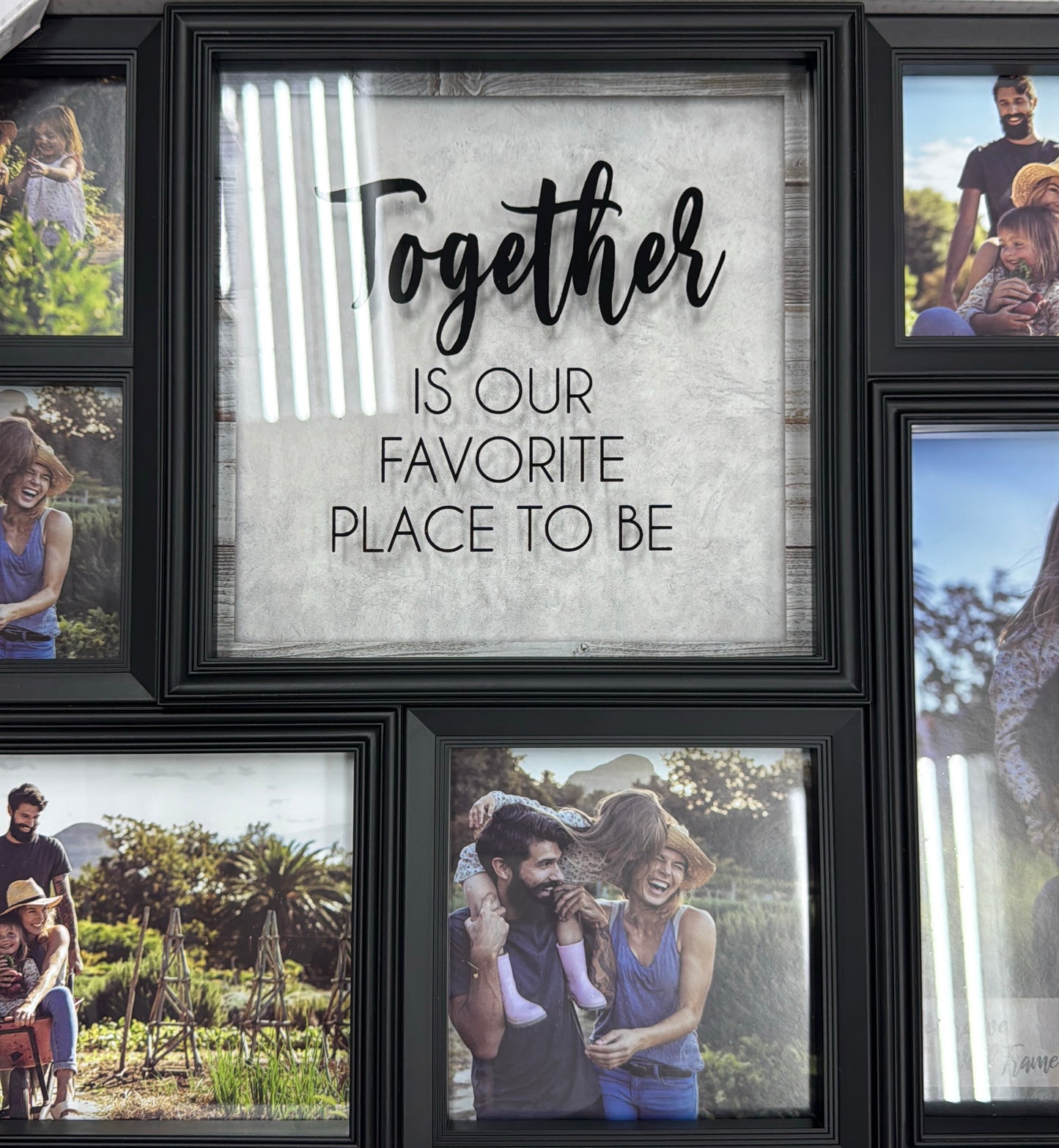 Decorative photo collage, holds 6 photos