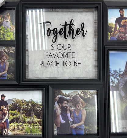 Decorative photo collage, holds 6 photos