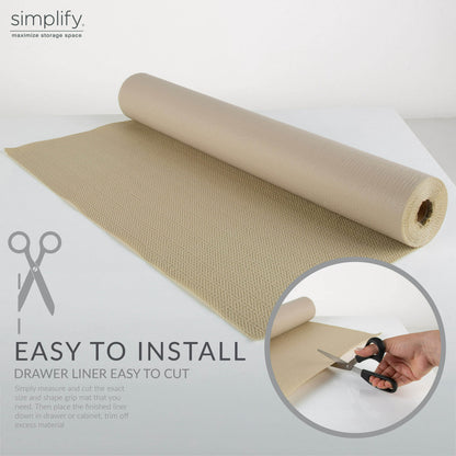 Simplify 30 Sq Ft Smooth Surface Shelf Liner - Taupe