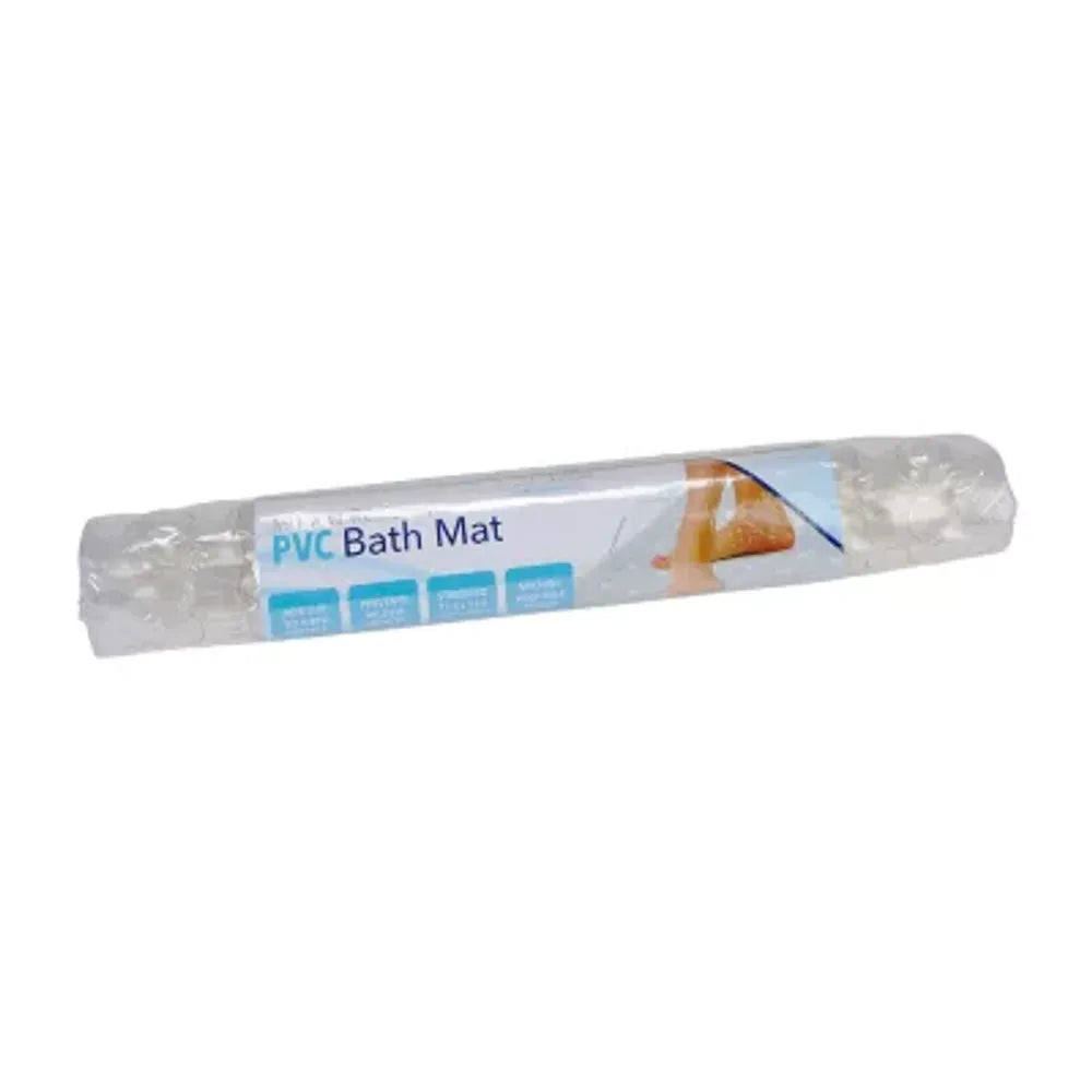 Kennedy International White Sanitized PVC Bath Mat, One Size , Clear