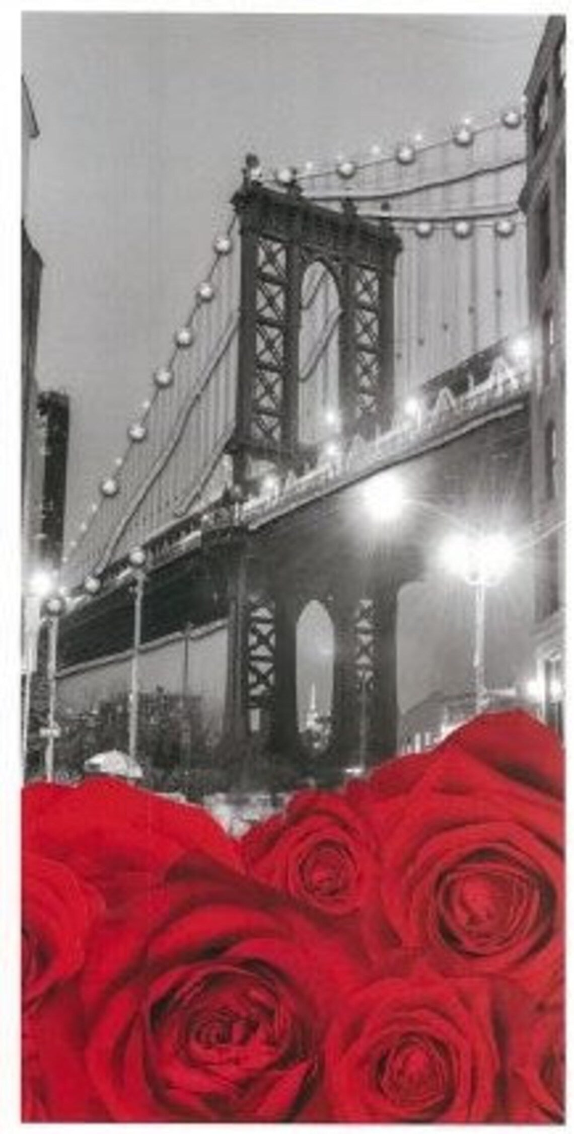 LANDMARKS WITH JEWELS & FOIL LACQUERED CANVAS - SIZE: 12" x 24"