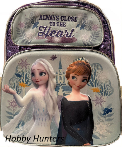 Small Backpack - Disney - Frozen 2 Elsa/Anna Heart 3D Pop-up 12" Bag