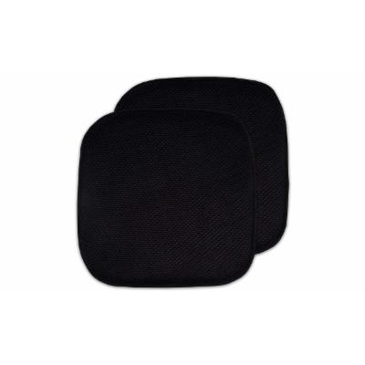 Popular Bath Honey Comb Chair Pad 2-pk., Black, 16X16