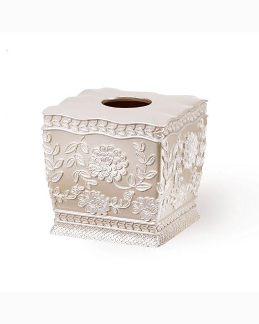 Popular Bath Tissue Box Rose Vine, Beige-Taupe